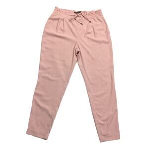 Zara‎ Basic Pants Drawstring High-Waisted Pull-On Women's S Casual Pink Pockets